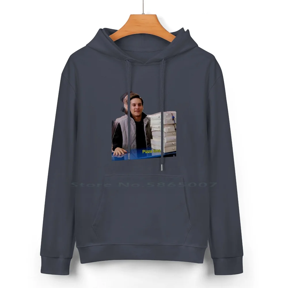 Pizza Time! Pure Cotton Hoodie Sweater 24 Colors Pizza Funny 4chan Peter Parker Toby Maguire Food Snack Pop Film Tv 100% Cotton