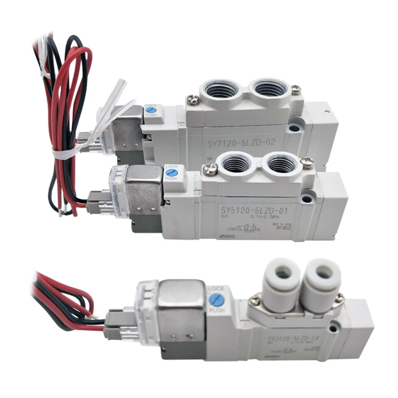 SMC 5 Port Solenoid Valve Plug-in Type SY3120/3220/3320 SY3140-5G-01 SY3120-5LZD-M5 SY3220-5LZD-C4