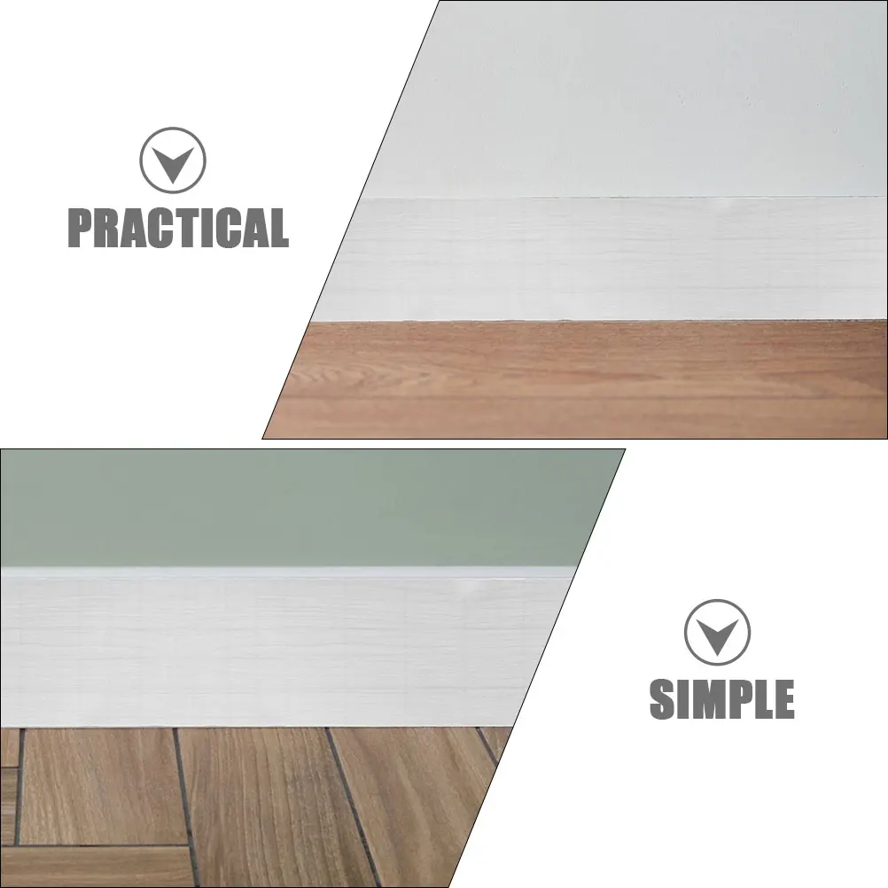 

2 Rolls 5M Pvc Skirting Board Cover Adhesive Wall Trim Stick On Baseboard Decorative Molding Flexible Peel Stick Floor Trim