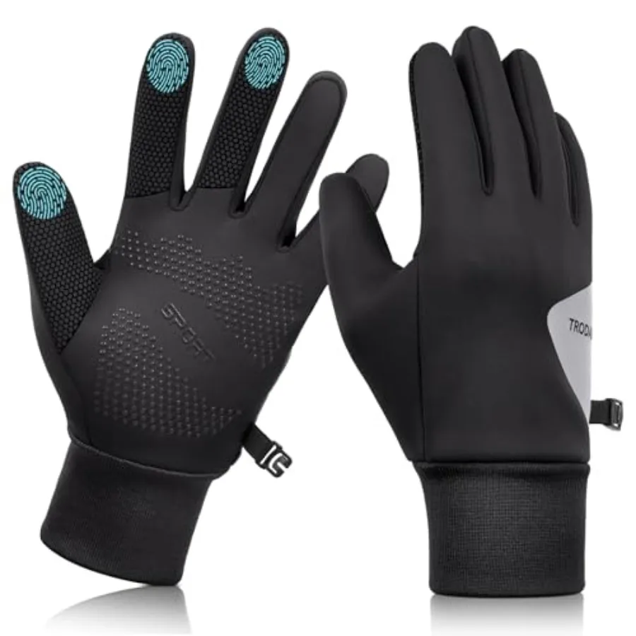 

Winter Gloves for Men Women Lightweight Reflective Sports Gloves Touchscreen Anti-Slip Warm Glove for Running, Cycling