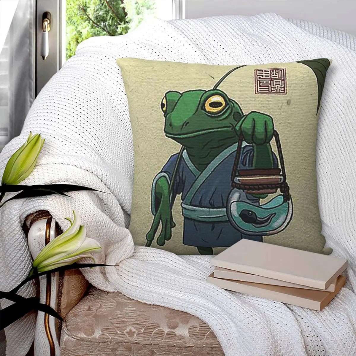 A Frog And His So Square Pillowcase Pillow Cover Polyester Cushion Zip Decorative Comfort Throw Pillow for Home Bedroom