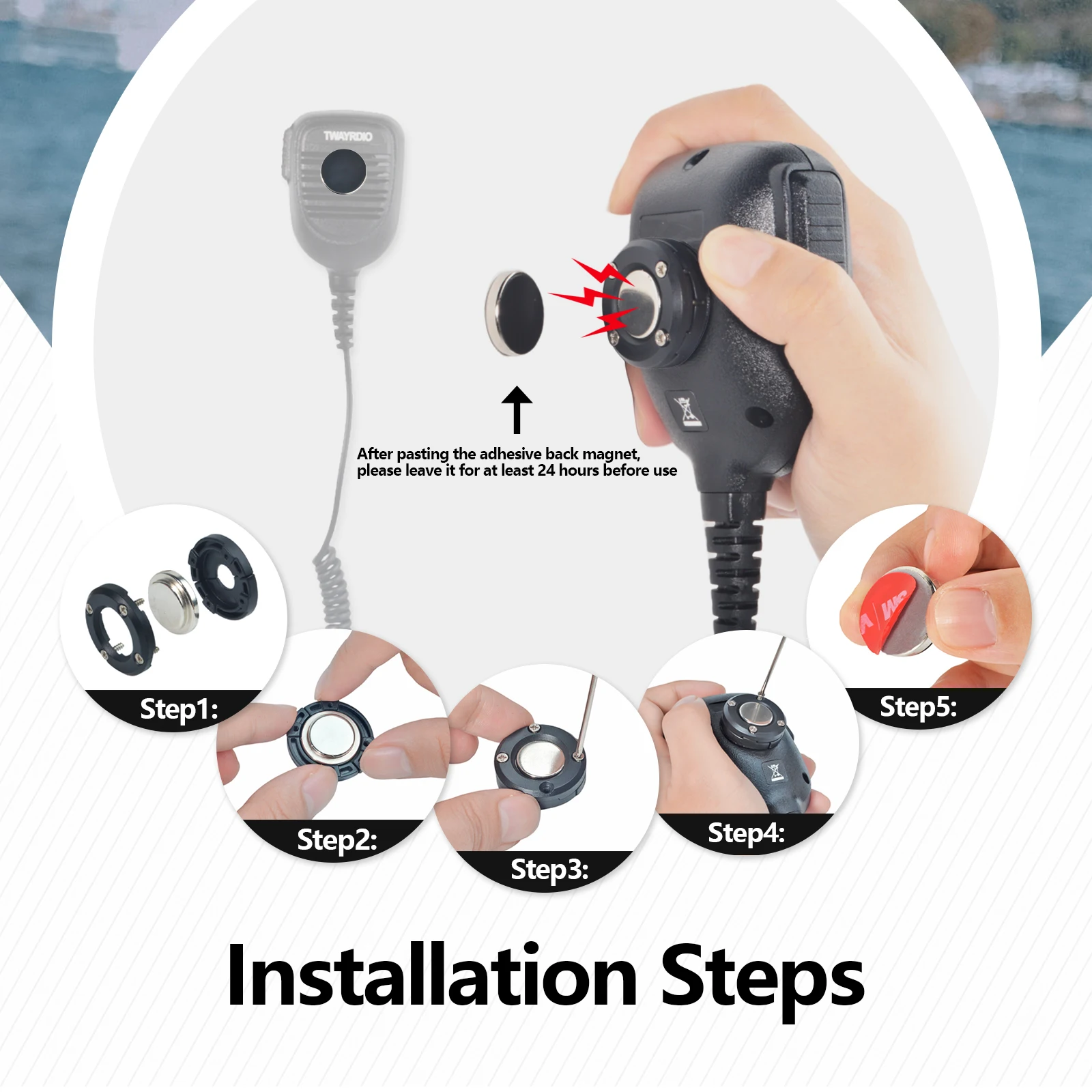 Magnetic MIC Mount Bracket,มือไมโครโฟนวงเล็บคงที่,รถแดชบอร์ด Wall Mount สําหรับ Motorola HLN9073B Kenwood TK768