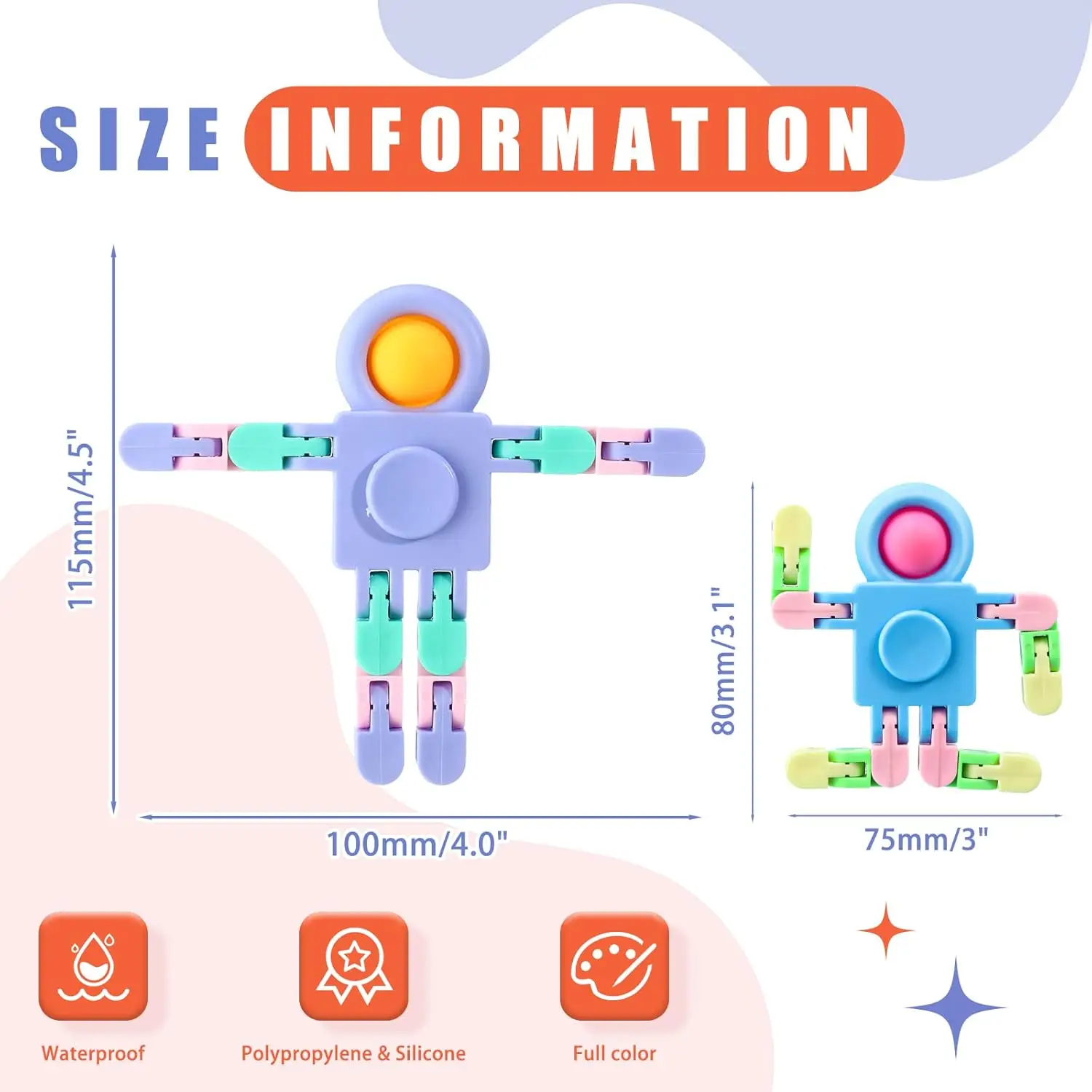 8-48PCS Roboter Fidget Spinner Geburtstag Goodie Bags Stuffers Party Favors Fingertip Gyro Kette DIY Stress Relief Spielzeug schule Geschenk