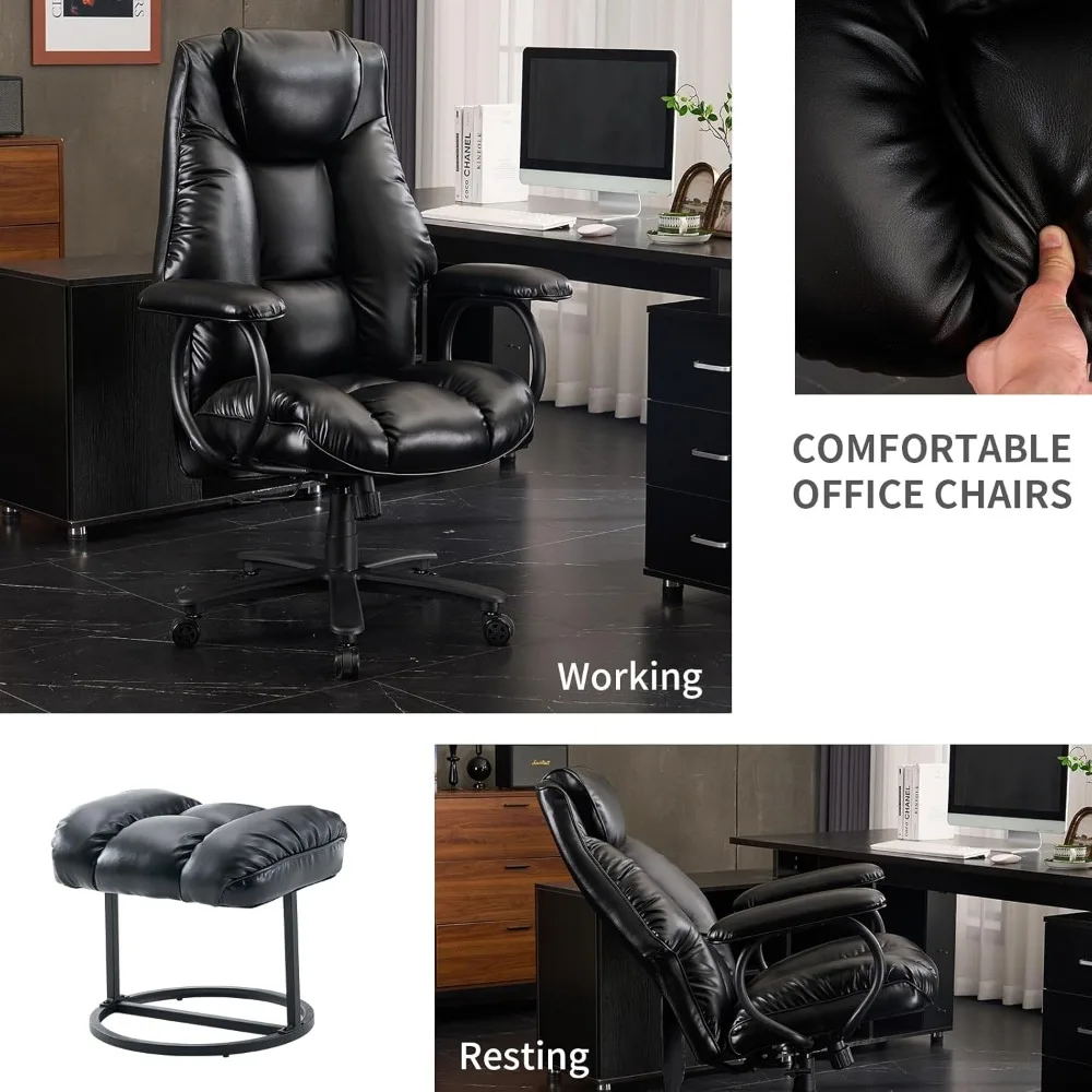 Office Chair, Ergonomic 400lbs Computer Chairs with Ottoman, High Back Executive Offices Chairs, Adjustable Home Office Chair