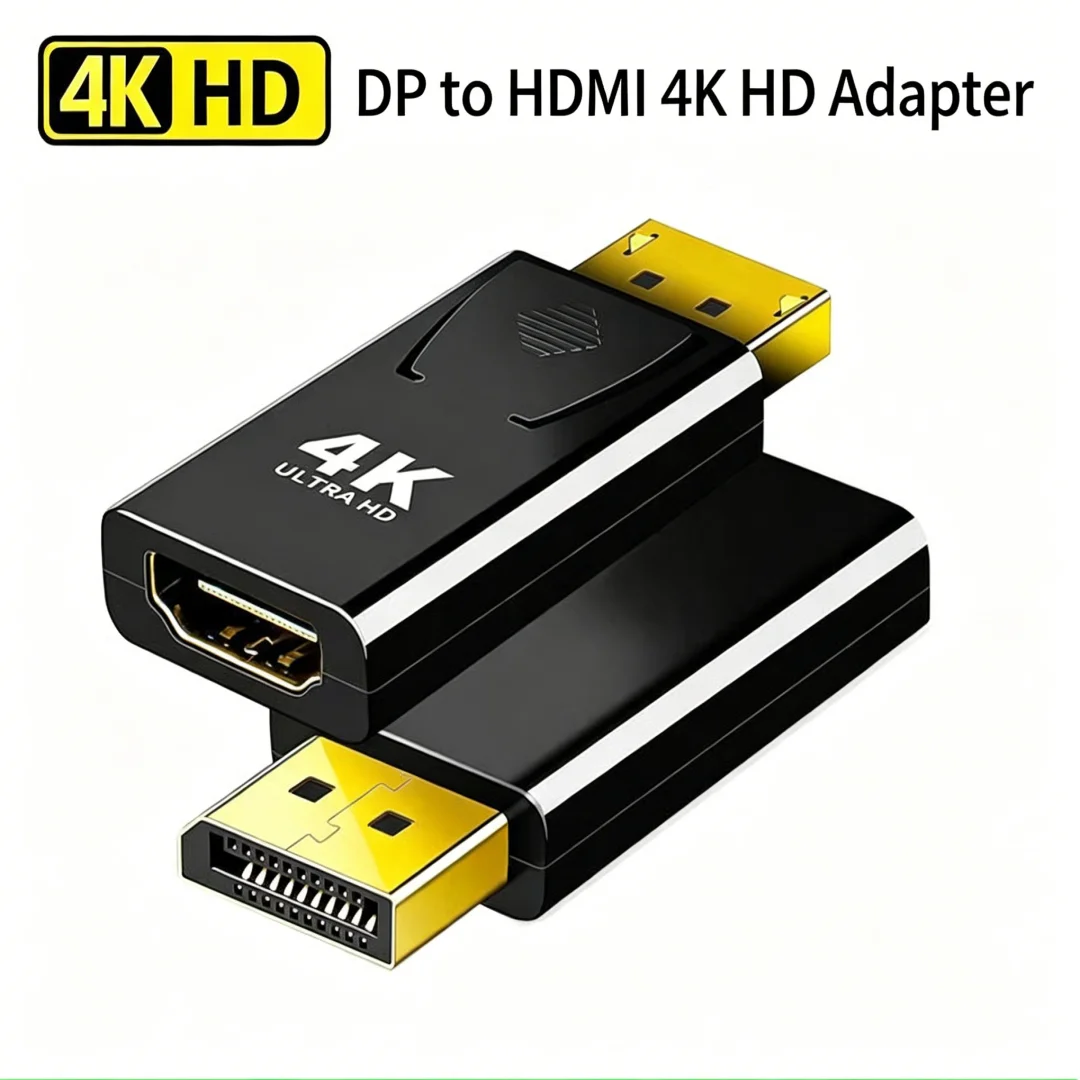 DisplayPort to HDMI 4K Ultra HD Video Adapter Stable Signal Transmission Compact Converter Plug For Notebook Monitor Projector