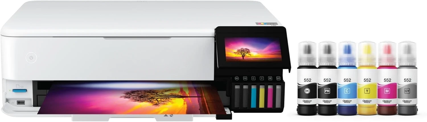 ET-8550 Wireless Wide-Format All-in-One Supertank Printer with Scanner, Copier, Ethernet and 4.3-inch Color Touchscreen