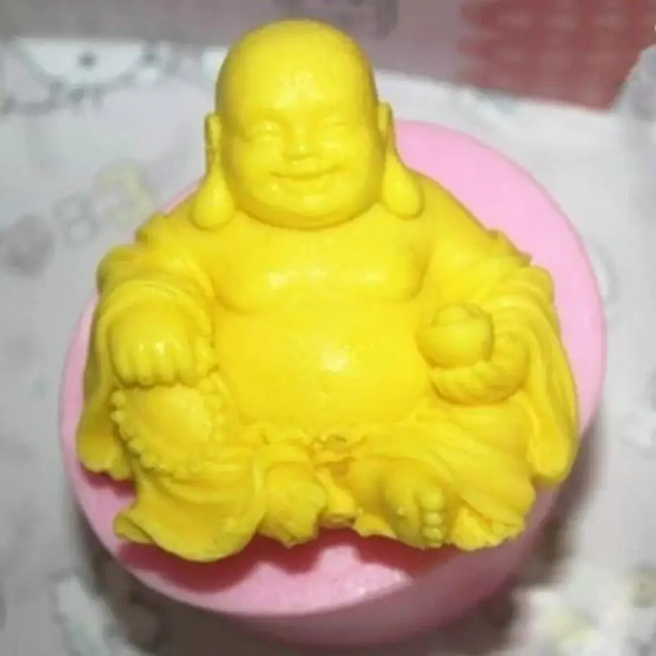 1 Pcs Smiling Buddha Cake Mold Candle Soap Silicone Mold DIY Production Technology Cake Decoration Tools Home Accessories