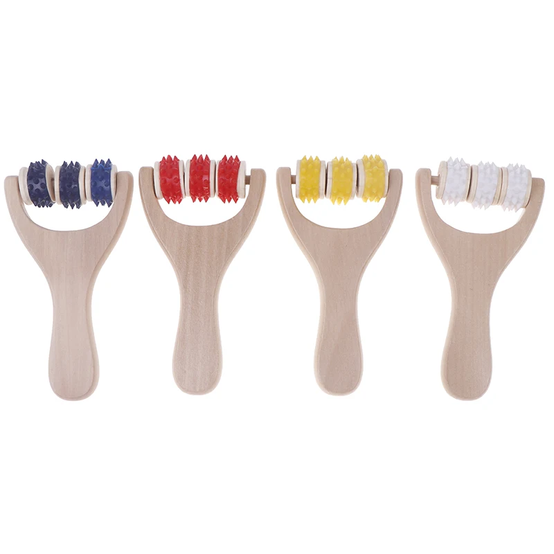 Wooden Roller Massager Therapy Body Massager Face Shoulder Neck Hand Push Rolling Massager Body Soothing Relaxing Massage Tools