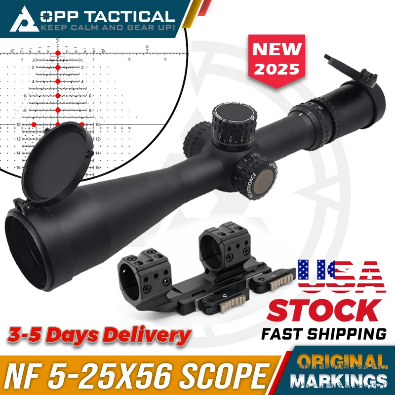 

New FFP Tactical Riflescopes Evolution Gear ATACR 5-25x56 F1 1mrad Illuminated HORUS TREMOR3 Reticle with 5.56 and .308 Firearms