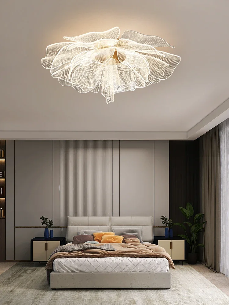 Flower LED Ceiling Lamp Gold for Bedroom Living Room Creative Ceiling Chandelier Foyer Aisle Balcony Home Decor Lighting Fixture