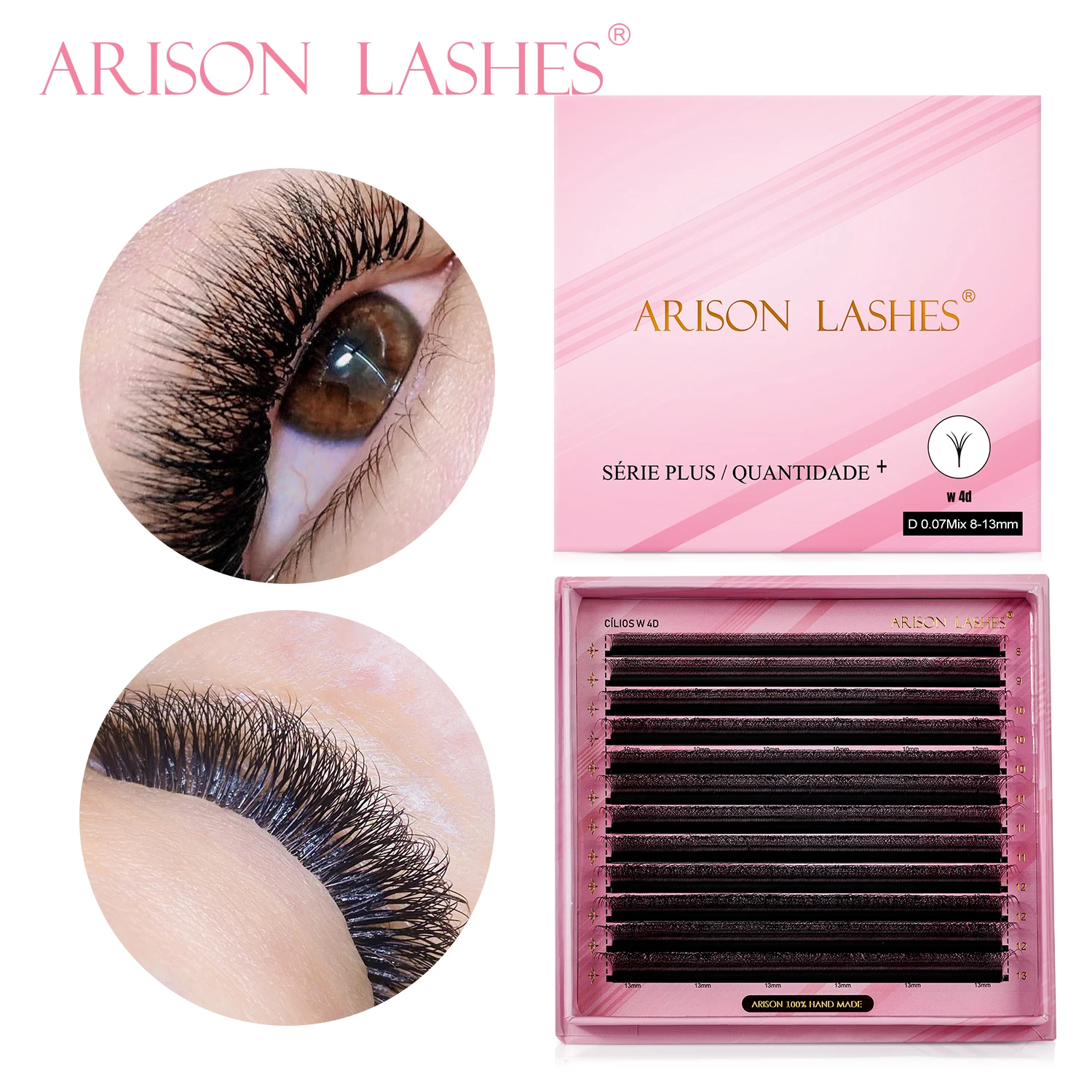 ARISON Magnetic Box 4DW Eyelashes False Lashes Matte Black No Kink Stable Curl Eyelashes Extension Supplies Makeup Tool