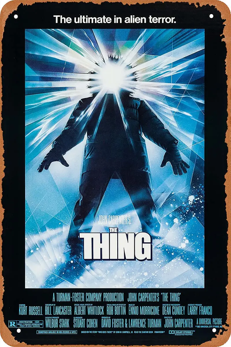 Hofarkows The Thing (1982) Horror Film Vintage Movie Tin Sign Size 8x12 Inches for Bar Wall Decor Movie Poster