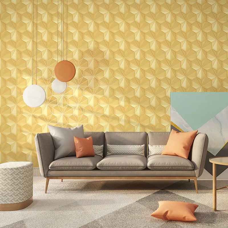 Luxury 3D Embossed Geometric Wallpaper Brown Modern Minimalist Bedroom Living Room Abstract Curve Stripe Trellis Wallpaper