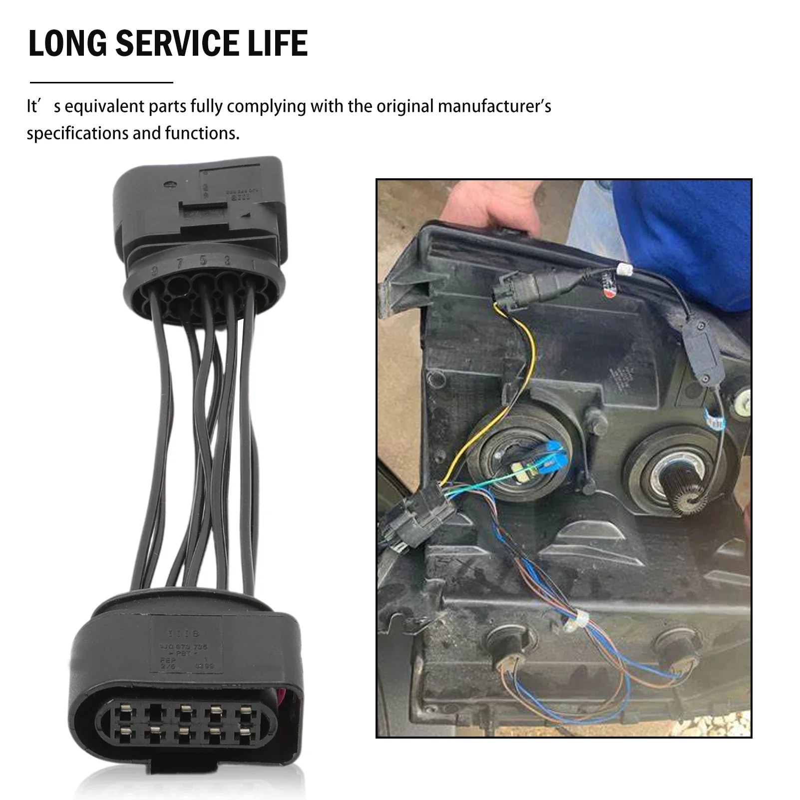 

Кабель-адаптер для переоборудования ксеноновых фар, совместимый с жгутом проводов T5 на T5.1 T5.2 T6 1JO 973835 6R 0973735