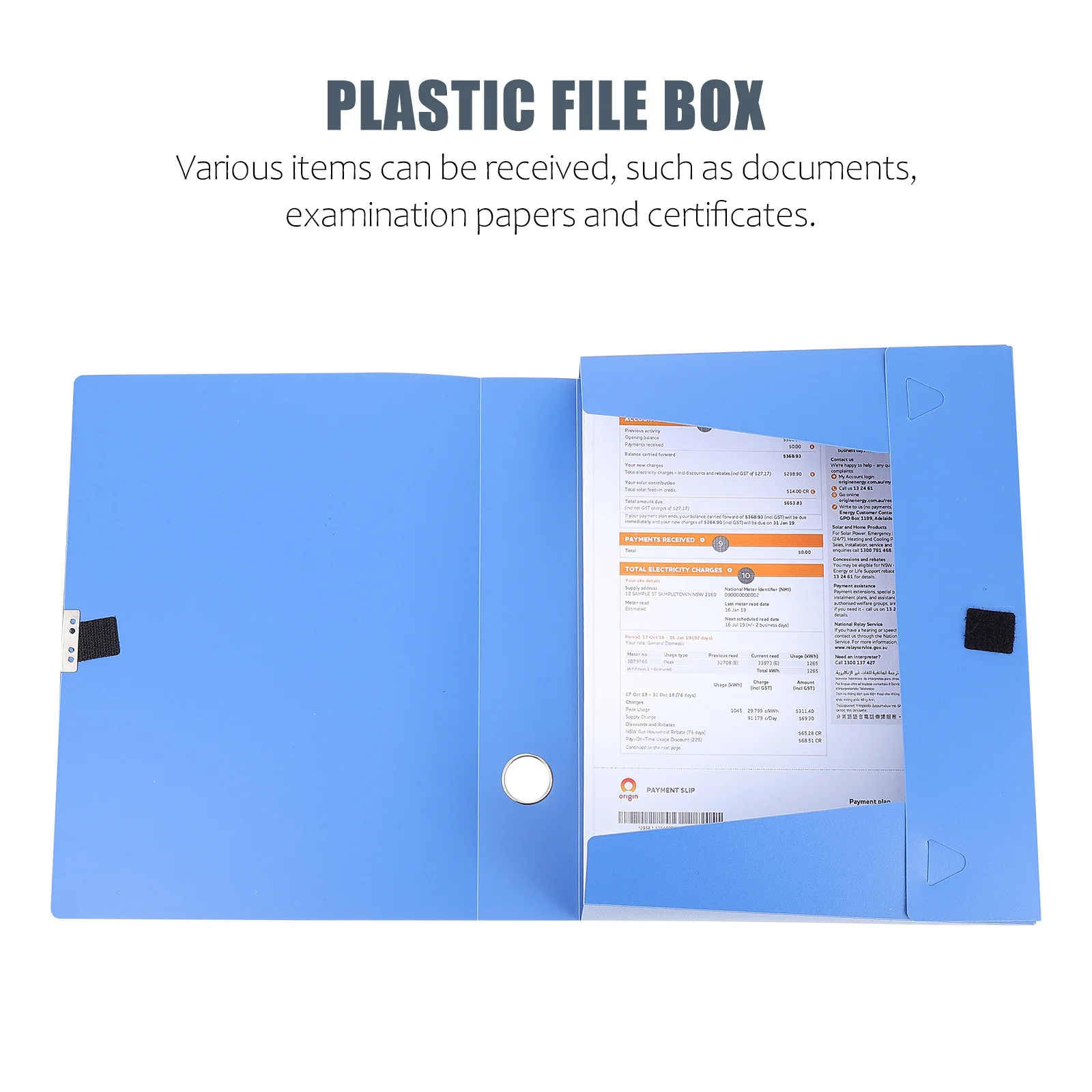 5Pcs Plastic File Boxes Foldable Document Storage Box Portable Office File Holder Document Storage Box