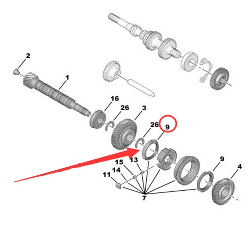 6X 232407 Synchronous Ring For Peugeot 206 207 301 For Citroen C2 C3 Mechanical Gearbox Synchronizer Bushing