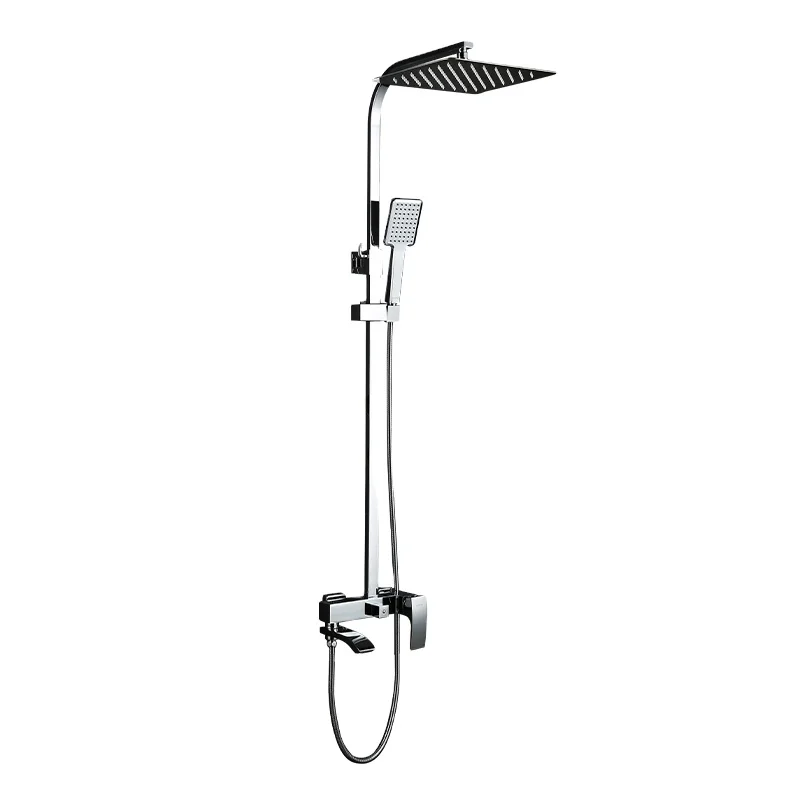 Shower Faucet Set With Valve Bathroom Shower System Included Brass Rainfall Head and Long Shower Arm set G2407