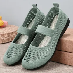 2023 estate scarpe da donna fascia elasticizzata Slip-on Soft Flats estate traforata maglia scarpe Casual scarpe di stoffa per il tempo libero all'aperto