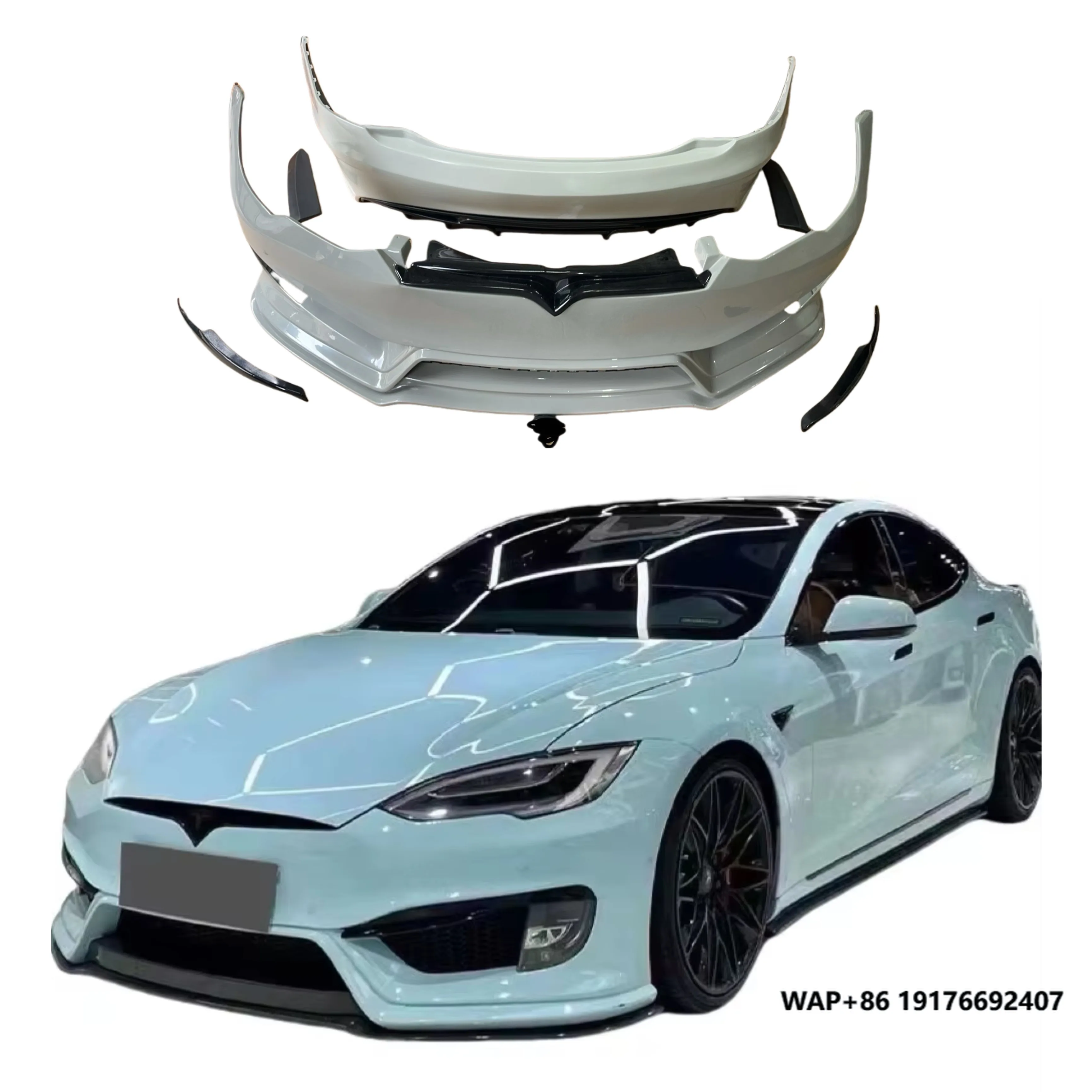 

Auto Parts PD Style Body Kit Abs Material for'Tesla Model s PD Front and Rear Bumpers Hood Diffuser Spoiler Body Kit