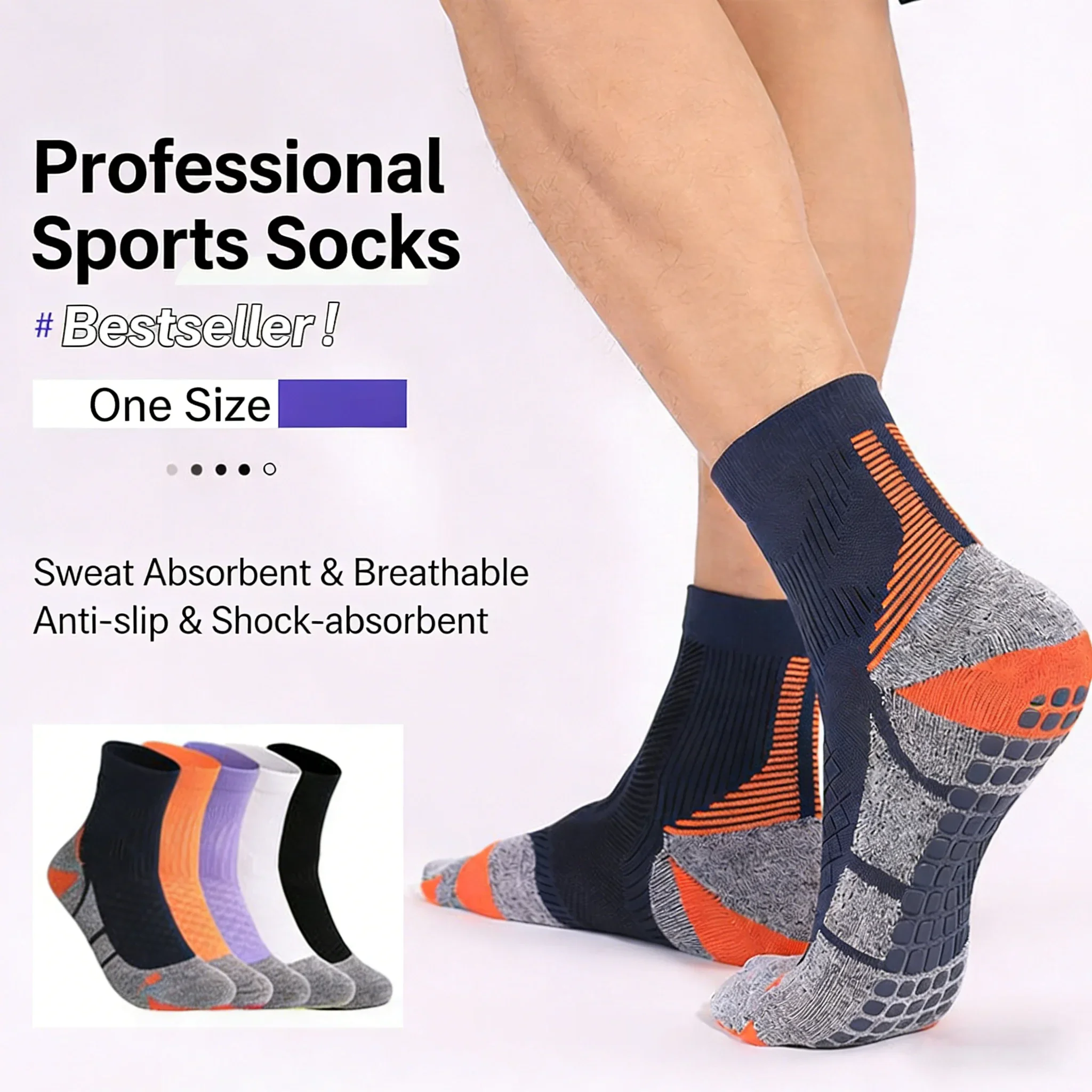 

Coolmax Quick-dry Sock for Sport Marathon Socks Anti-Slip & Shock-Absorbing Men's Socks