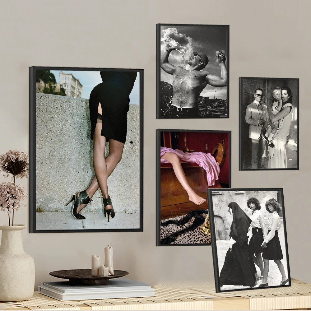 Helmut Newton التصوير الفوتوغرافي ملصقات خمر ، ديكور غرفة خمر لزجة ، مقهى بار منزلي