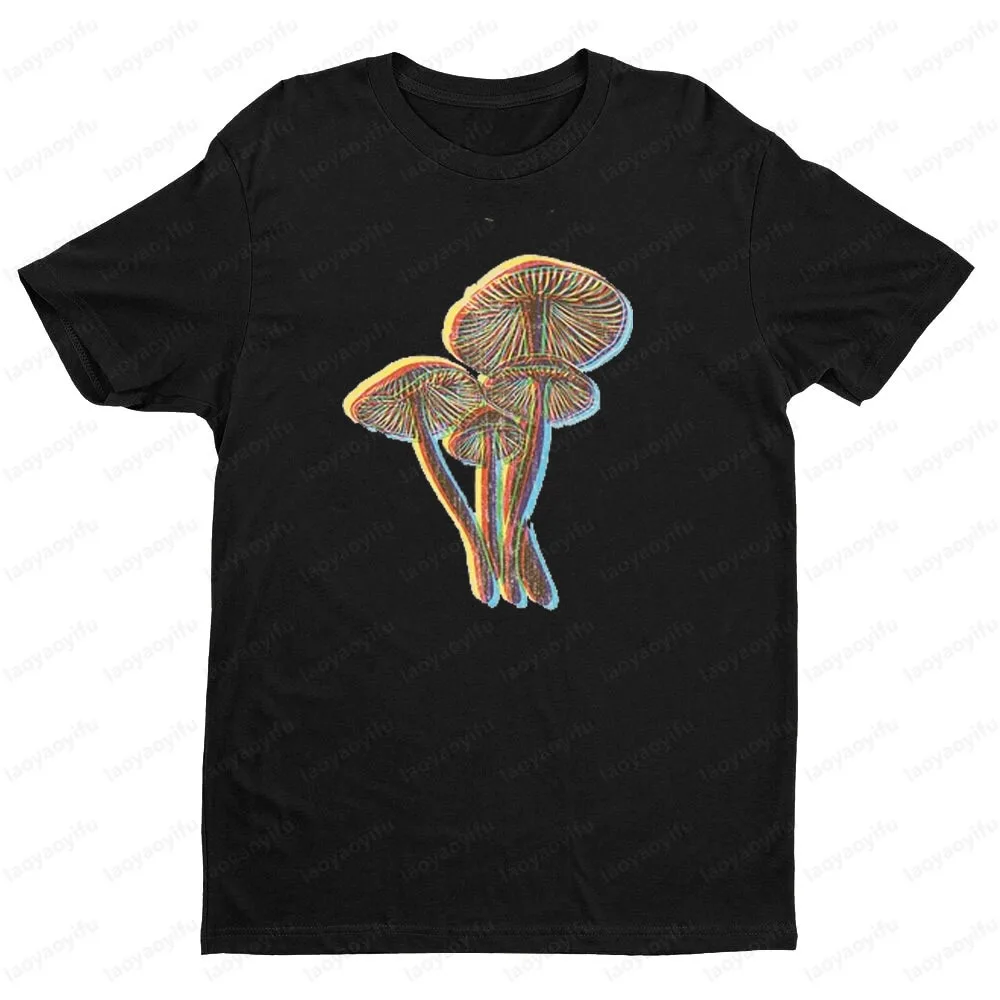 

Mushroom Shirt Gift Idea for Fungi Lover T-shirt Dizzy Mushroom Printed T-shirt Men Women Fashion Crewneck Cotton Short Sleeve