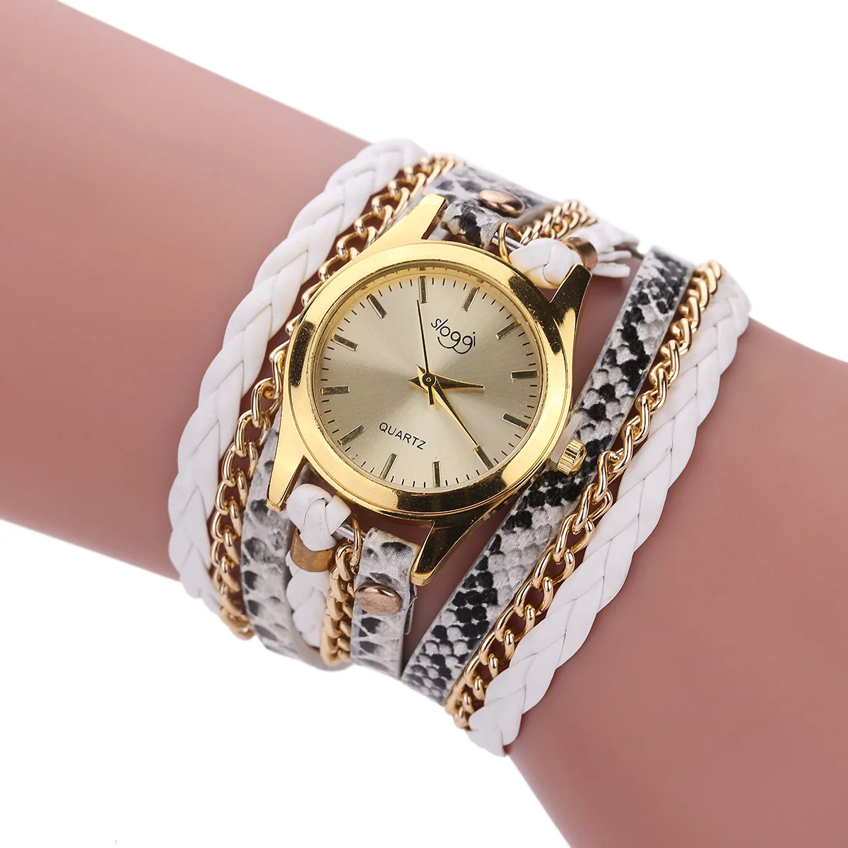 2023 Luxury Watches Women\'s Sexy Snake Pattern Circled Bracelet Watch Woven Twist Trend Watch Alloy Quartz Watch for Women reloj