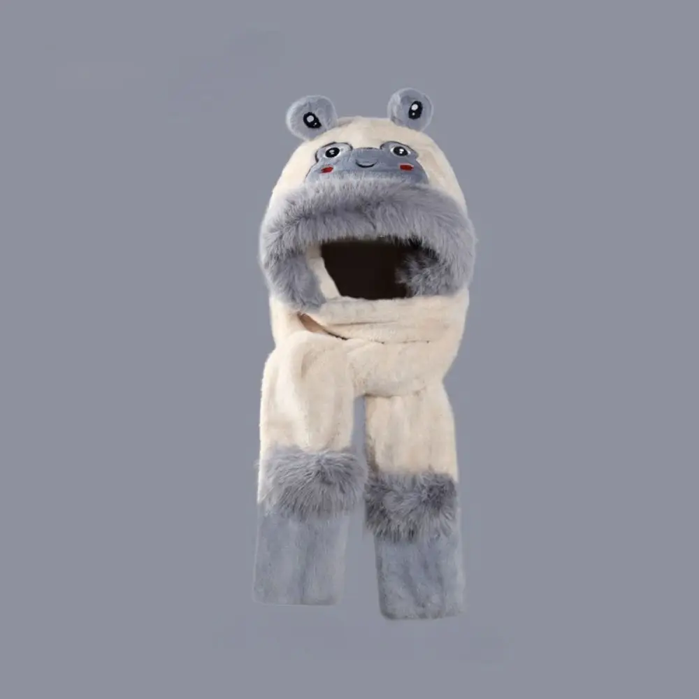 

Модная милая шапка-лягушка, шарф, перчатки, зимняя утепленная шапка, перчатки, сохраняющие тепло, ветрозащитная шапка для защиты ушей