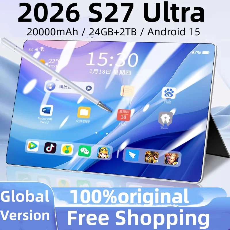 �y�Z�[�����z2026 S27 �E���g���^�u���b�g Android 16 GPS WIFI 24GB 2TB 20000mAh 5G �f���A���J�[�h Snapdragon 8gen3 10�R�A ����Android�^�u���b�gPC