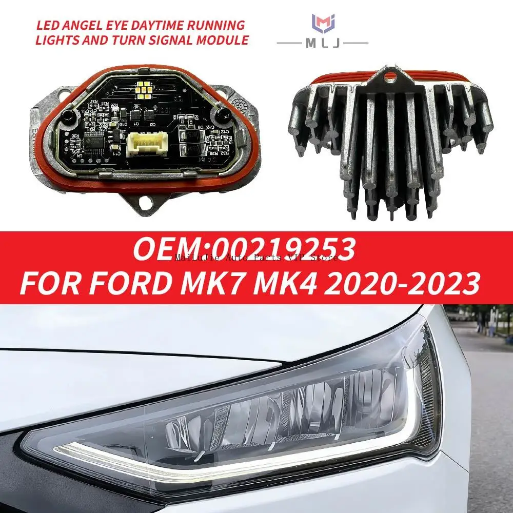 

00219253 H1BZ-14B284-B FOR 2020-2023 Ford MK7 MK4 LED DRL daytime running light module Headlight Turn Signal Light yellow/white