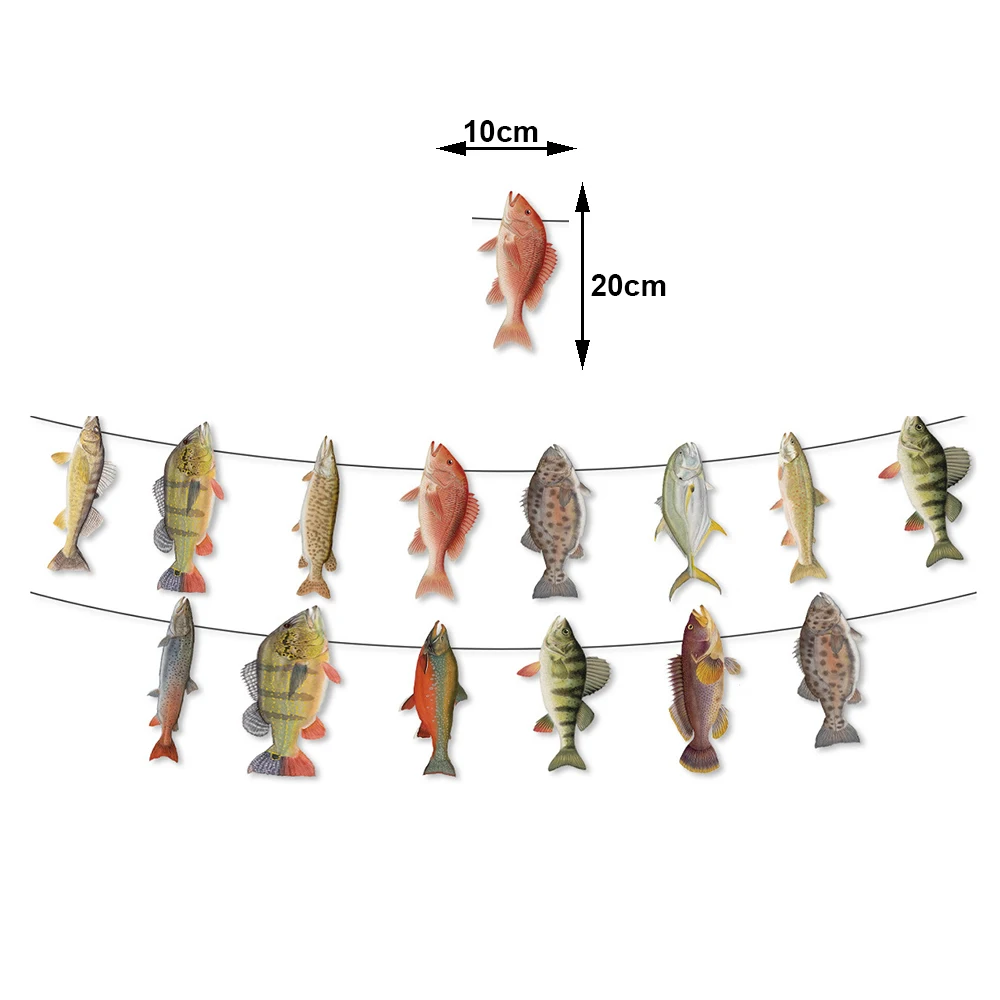 Fishing Birthday Party Balloons Banner Gone Fishing Party Supplies Sunfish Trout Bass Fishing Banner for Adults Retirement Deco