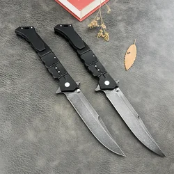 C/S Luzon 6 Outdoor Military Combat Rescue Self-defense Knife EDC folding Knife 440C clip blade black nylon fiber handle