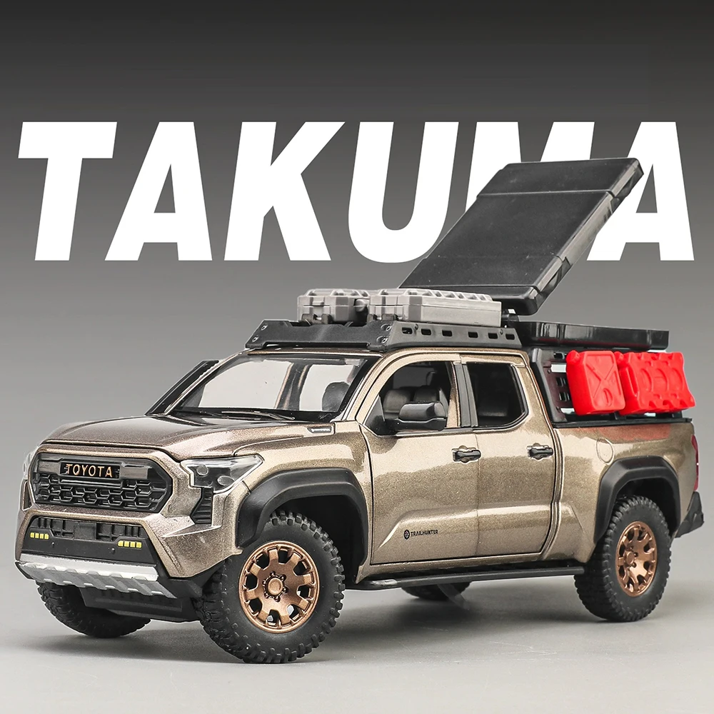

1:24 Tacoma Prado LC250, литые под давлением модели из сплава, игрушки, автомобили, двери, открытые звуком, светом, откатные миниатюрные автомобили, украшение для дома
