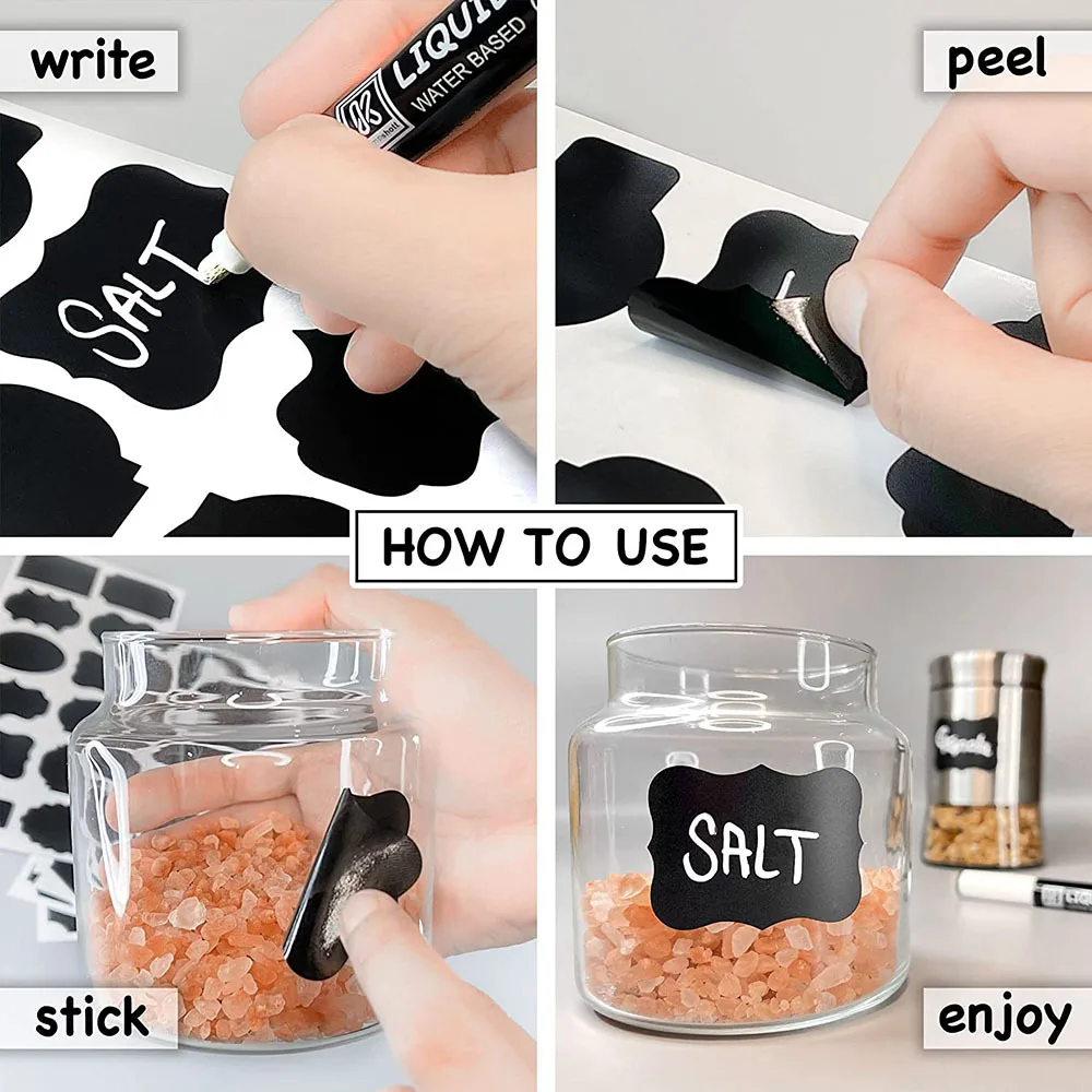18/28/38 Kitchen Preservation and Storage Sealed Jar Waterproof Label Stickers, Reusable for biscuit boxes storage boxes