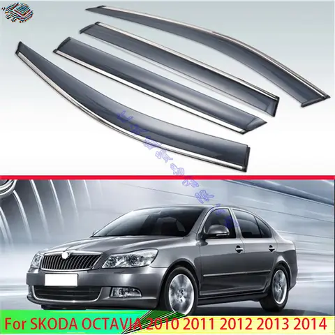 SKODA OCTAVIA 2010 2011 2012 2013 2014 외부 바이저 벤트 쉐이드 창, 태양 레인 가드 디플렉터, 4 개 Best5 SKODA OCTAVIA 2010 2011 2012 2013 2014 외부 바이저 벤트 쉐이드 창, 태양 레인 가드 디플렉터, 4 개 Best5