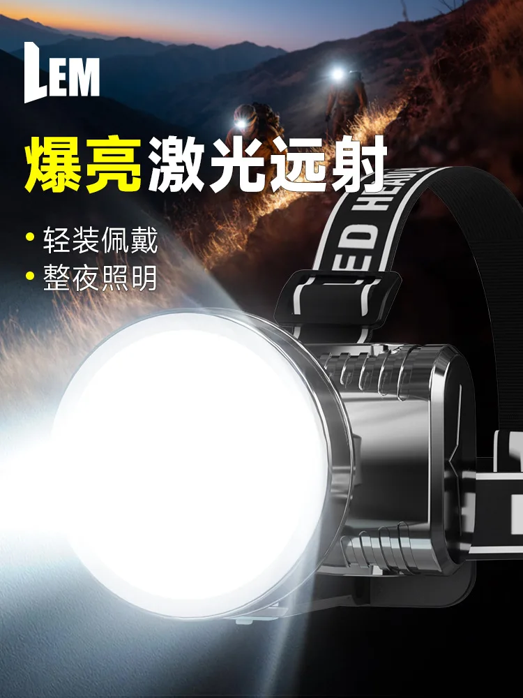 

Super Bright & Long-Lasting Rechargeable Headlamp - Professional Hands-Free Light for Night Fishing and Mining Work