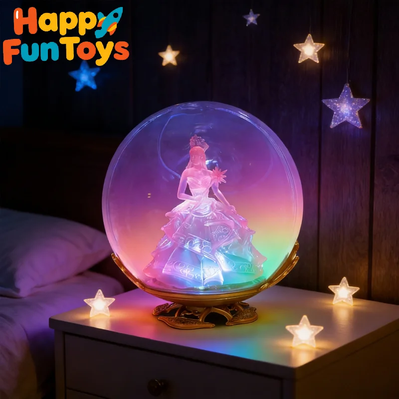 

Glowing Magic Witch Popcorn Bucket Ornament Home Interior Room Desktop Pink Character Decoration Figurines Crafts Gifts