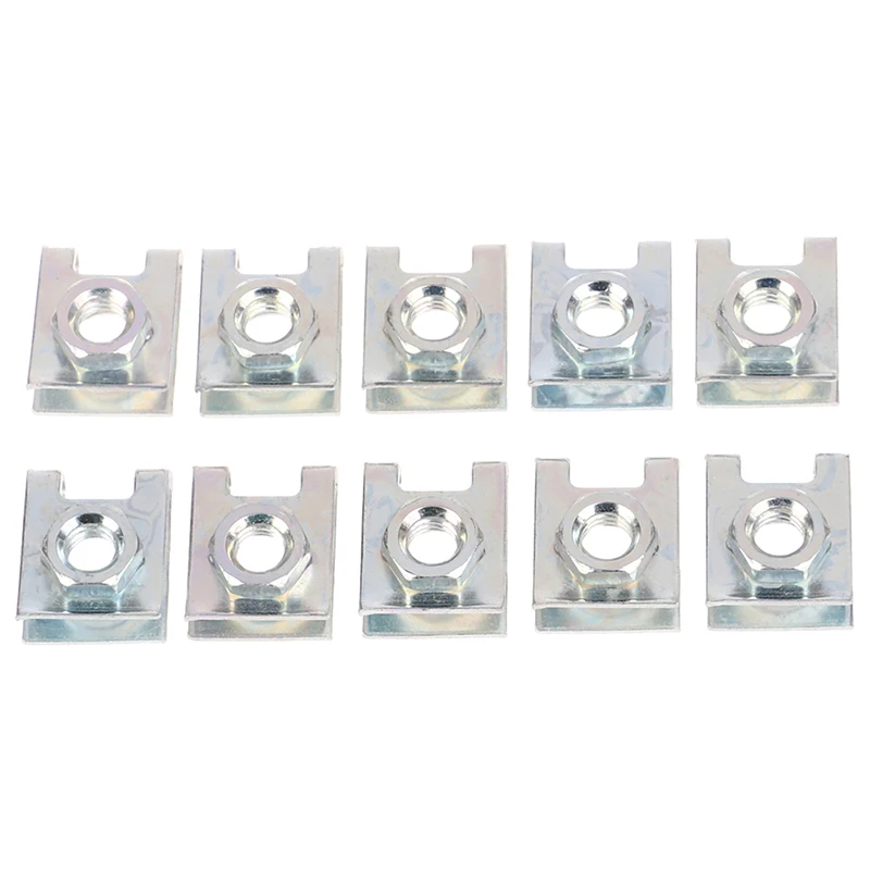 

10pcs M6 For Motorcycle Car U Nuts Speed Clip Fastener Assorted Kits 304 Stainless Steel U-shaped Clip Chimney Nut