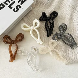 Korean Bows Hair Clips for Women Large Size Acrylic Hair Claws Temperament Girls Hair Accessories Simple Hair Pins Styling Tools