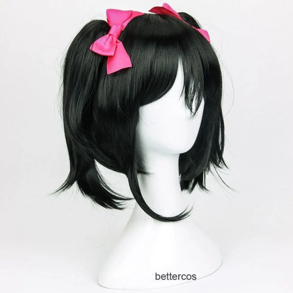 Love Live! Nico Yazawa Cosplay Wig | Asymmetric Sideburns & Clip-On Twin Tails for Costume
