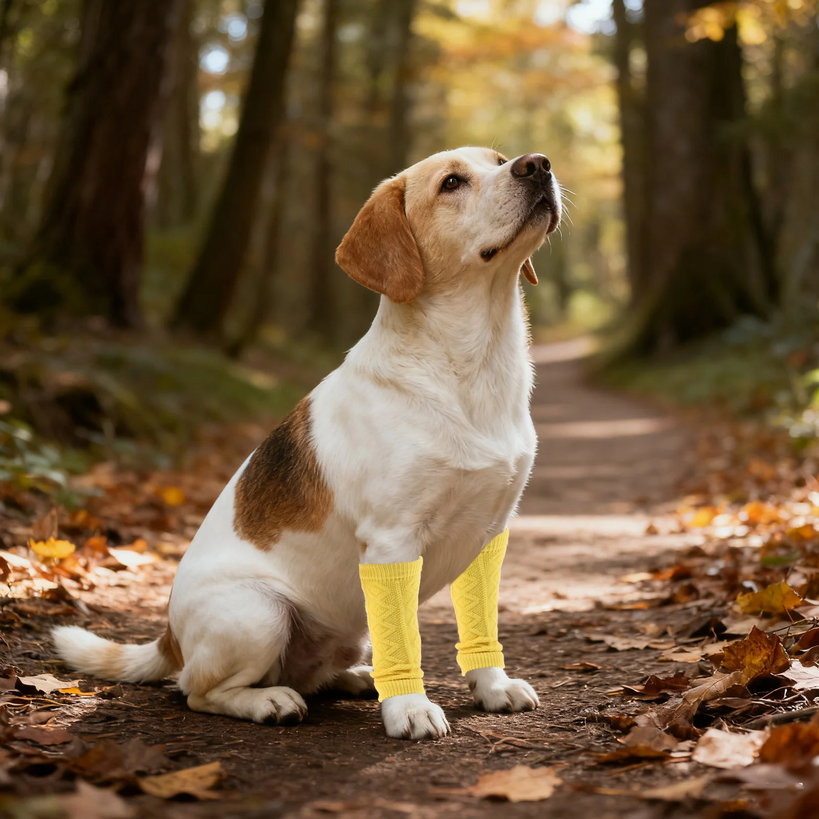 

8pcs Leg Protector Breathable Dog Socks For Front Back Legs Knitted Warmers Pads Wraps Nonslip Sole Hygiene