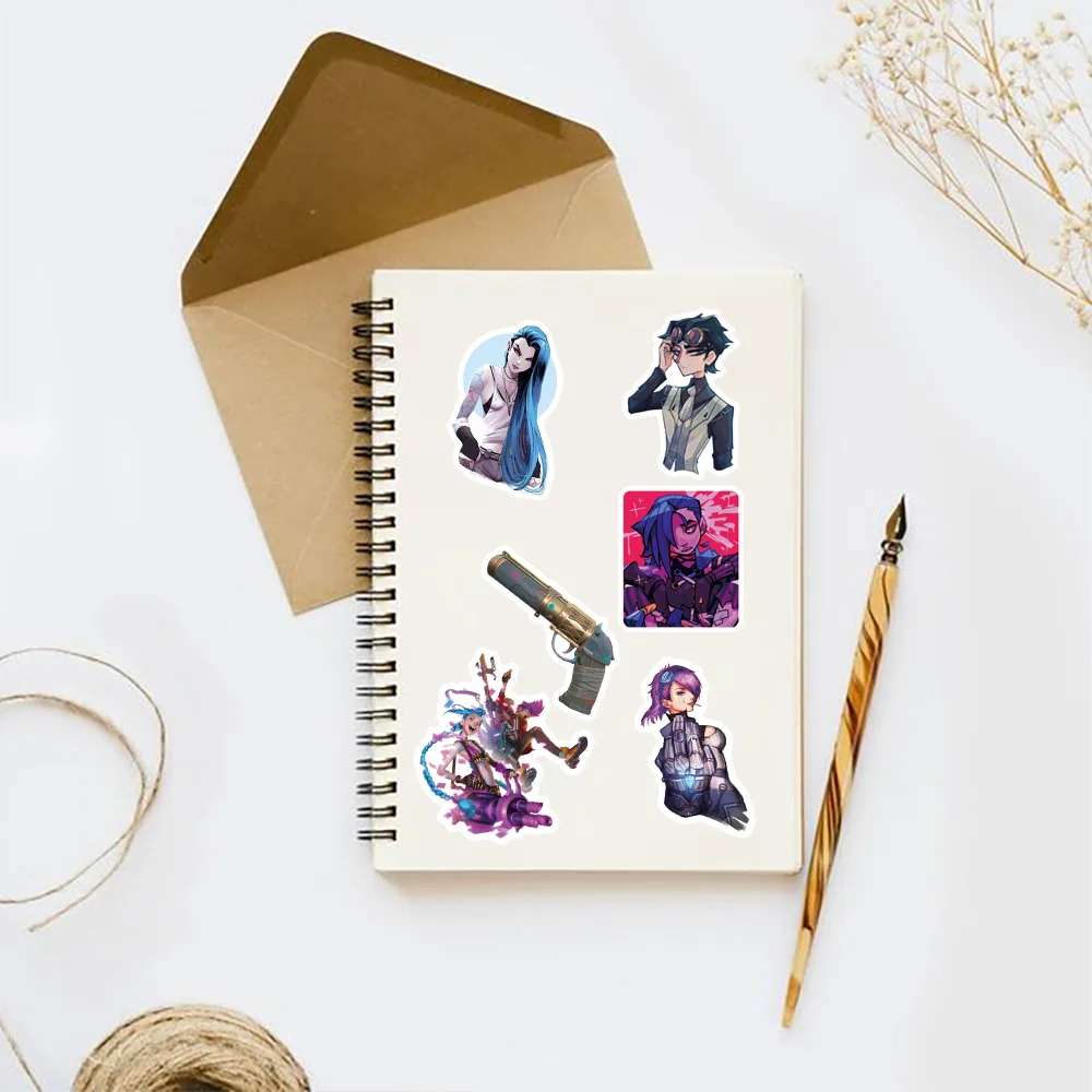 50Pcs Cartoon Arcane Stickers Game Arcane DIY Stickers Scrapbooking Phone Luggage Skateboard Waterproof Decals