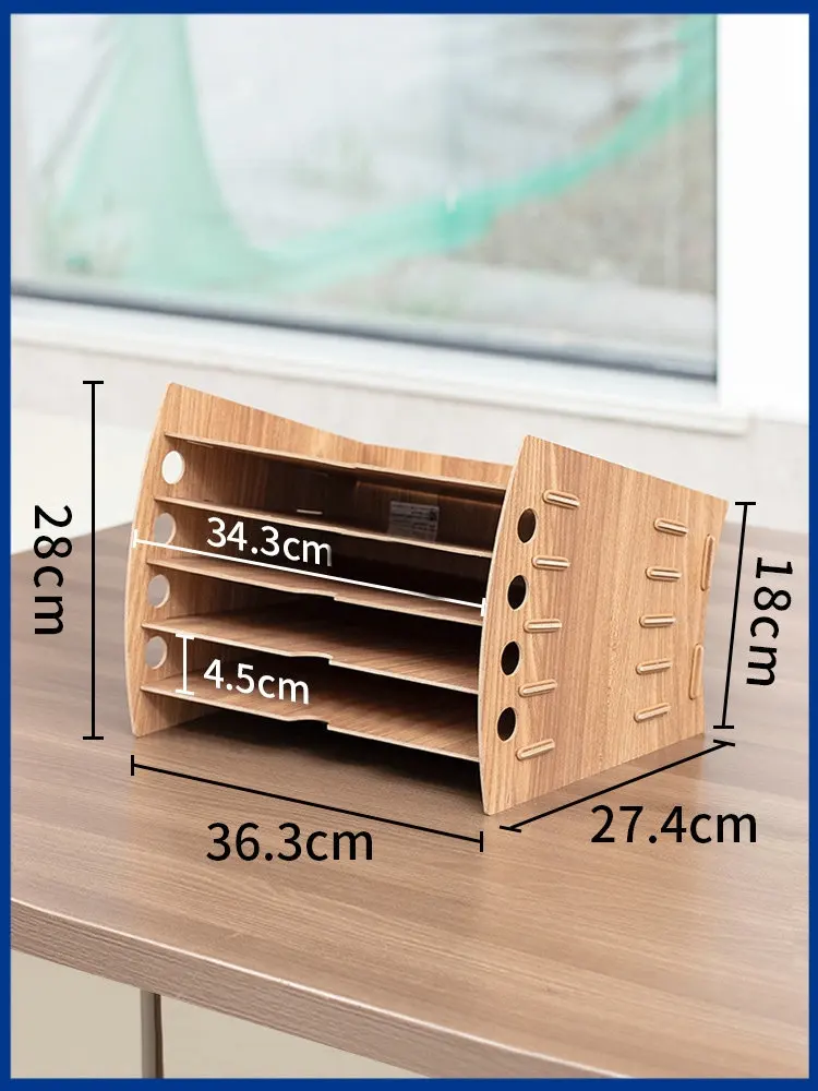 Imagem -02 - Escritório de Mesa Revista Arquivo Rack de Madeira Eco-friendly Suporte de Arquivo Organizador Bandeja para Mesa