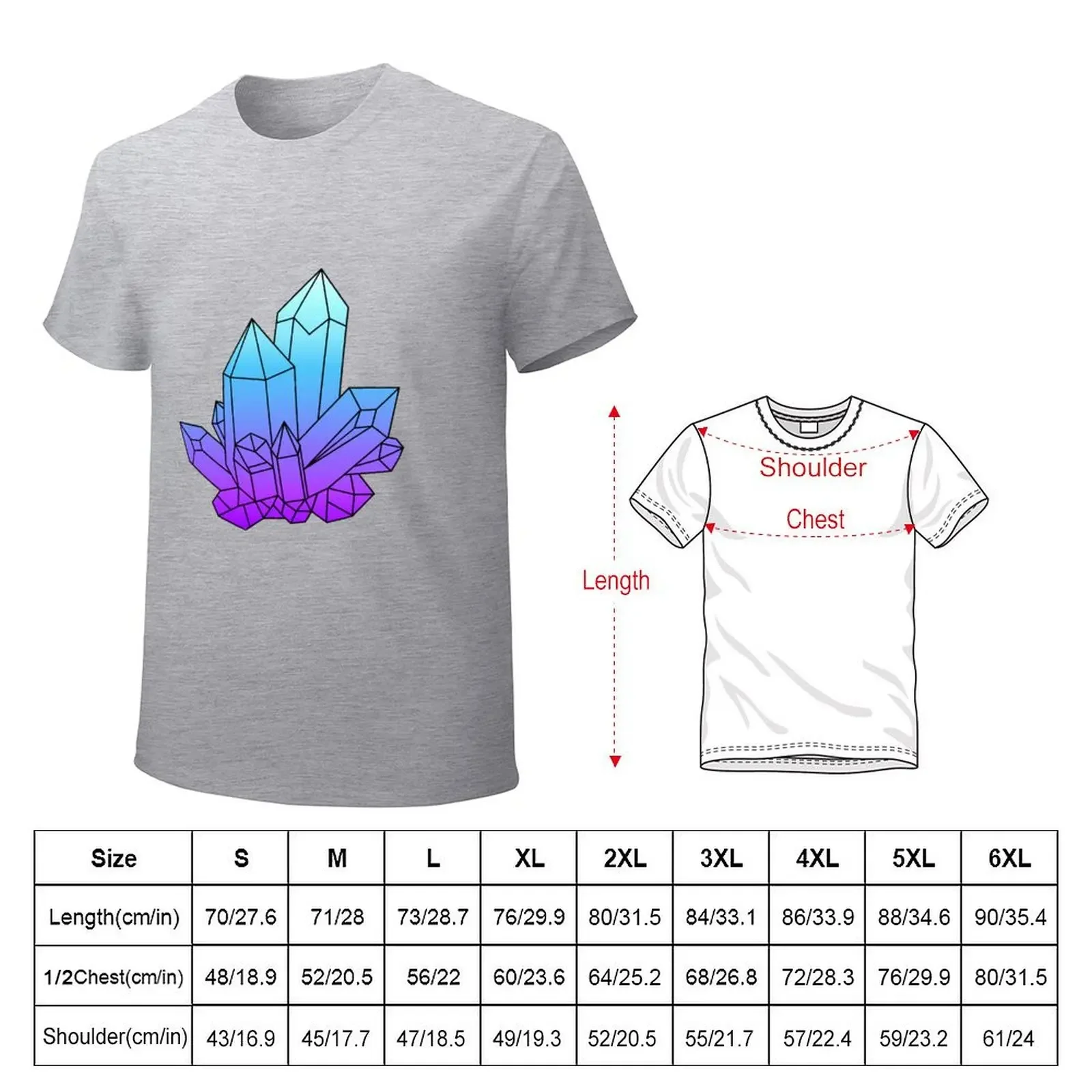 Crystal Cluster Blue and Purple T-shirt anime clothes customs design your own heavyweights plain mens graphic t-shirts pack