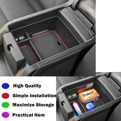 Organizador de consola central para GMC Acadia 2017, 2018, 2019, 2020, 2021, 2022, 2023, accesorios, bandeja de almacenamiento para reposabrazos