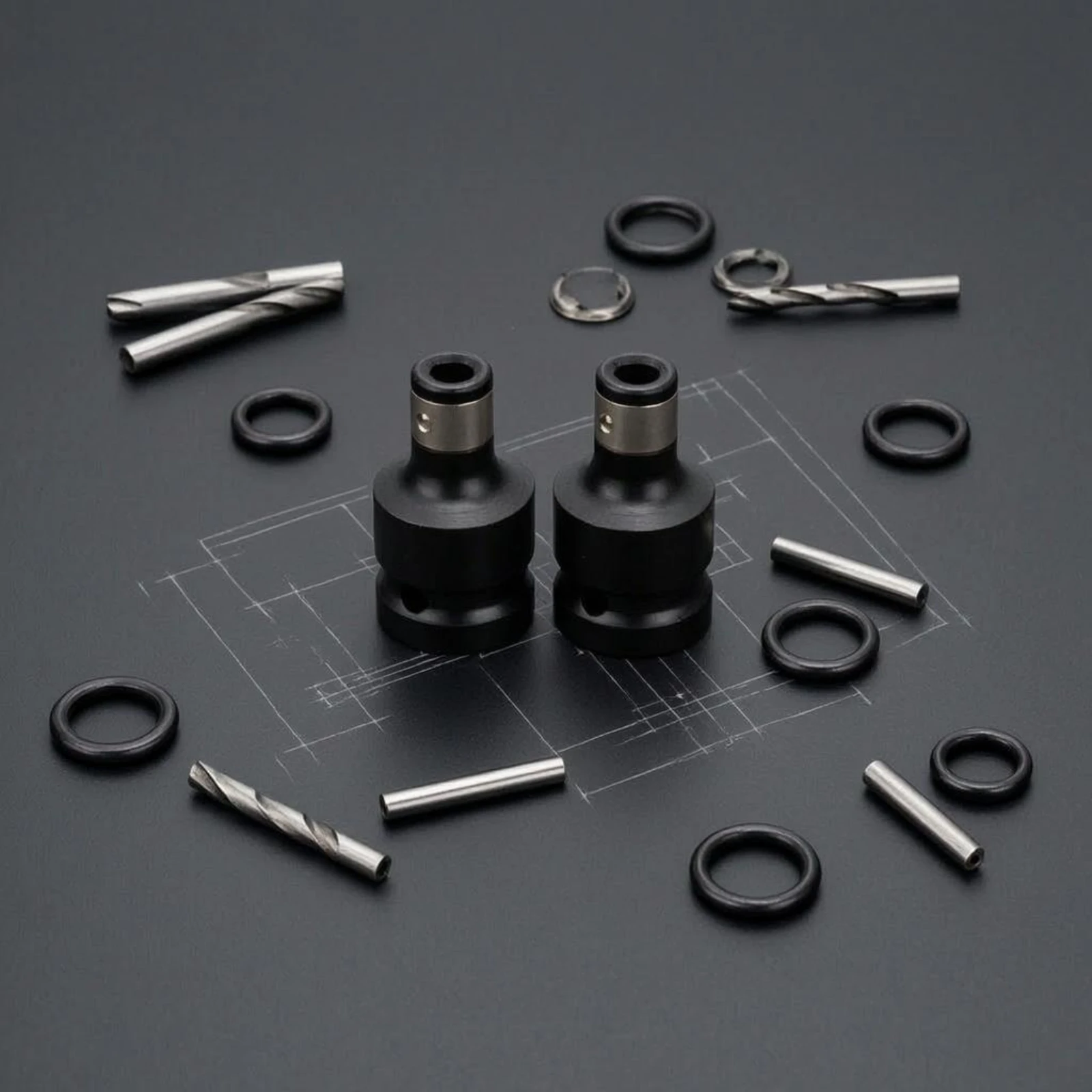 2 Pieces Hex Converter Adapter Head Heavy-Duty Hex Adapter Head Power Tools Accessory Metal Top Through-Hole