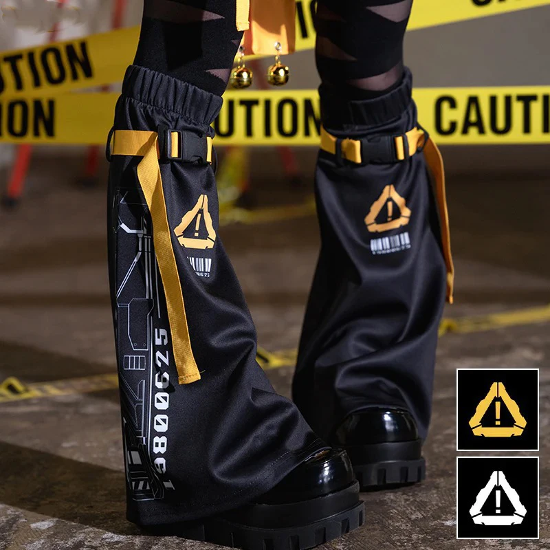 Ragazze piccanti giapponesi Cyberpunk Element Leg Covers guanti per le mani sottoculture Y2K Lolita calzini lunghi polsini per stivali calzini donna