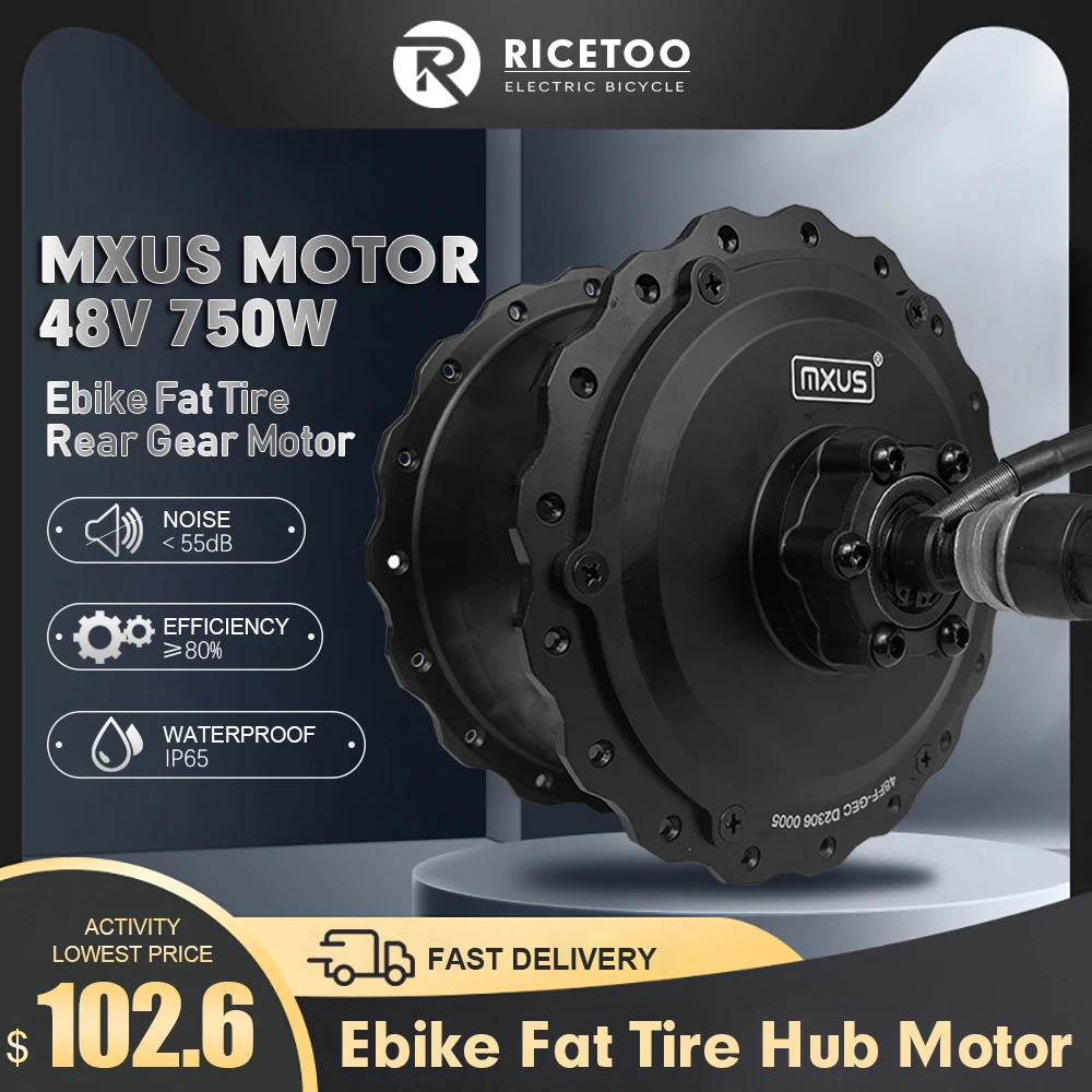 48V750W E-bike Motor Rear Wheel Brushless Gear Hub Motor For Fat Tire Electirc Bicycle Motor Dropout 170mm MXUS Brand