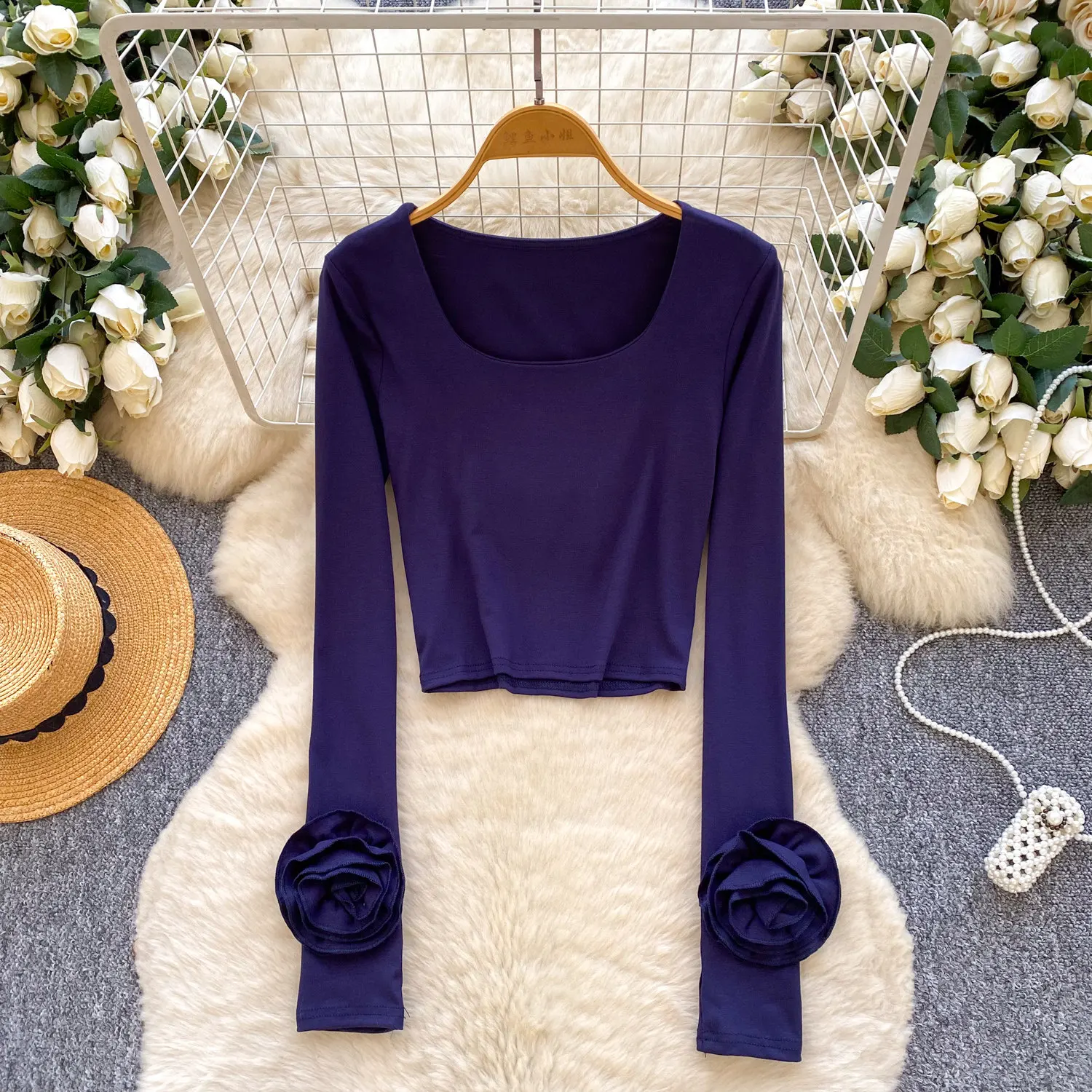 

Vintage basics long sleeve O-Neck Blouse Korean Fashion Sexy office lady Shirt women clothing