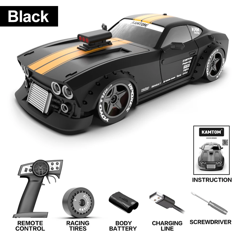 Kamtom RC Four-Wheel Drive Car 1 :32 Double Wheel Replace ESP Gyro Professional Boy Adult Drift High Speed Model Car Racing Gift